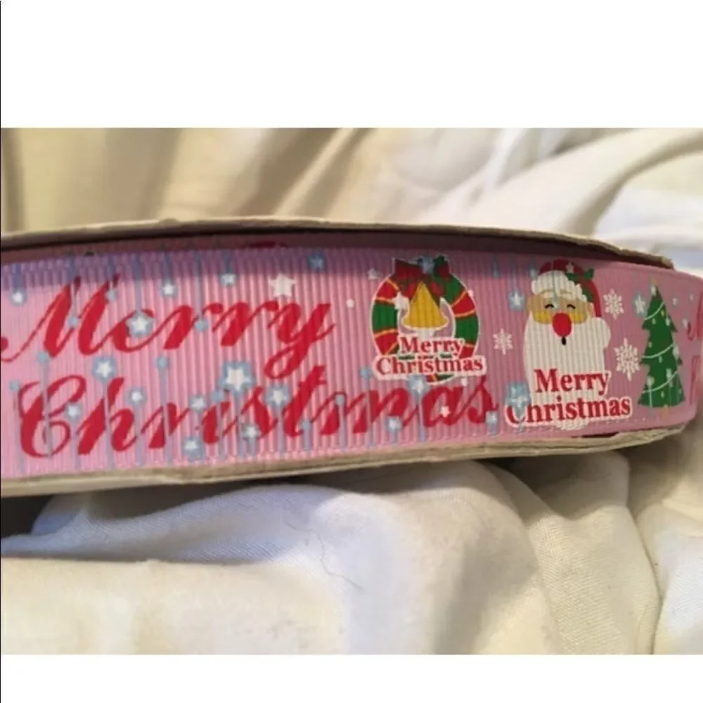 7/8'' grosgrain Ribbon NEW 5 yards Merry Christmas